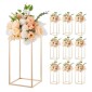 VEVOR Wedding Flower Stand, 10PCS 15,75 ιντσών Στάντ λουλουδιών, Floral Stand με ακρυλικό Laminate, Ορθογώνια φλοράλ θήκη για γάμο, πάρτι, γενέθλια, σπίτι, γαλλικά χρυσά stand