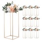 VEVOR Wedding Flower Stand, 10PCS 23,62 ιντσών Stand λουλουδιών, Floral Stand με ακρυλικό Laminate, Ορθογώνιο Floral ράφι για γάμο, πάρτι, γενέθλια, σπίτι, γαλλικά χρυσά stand