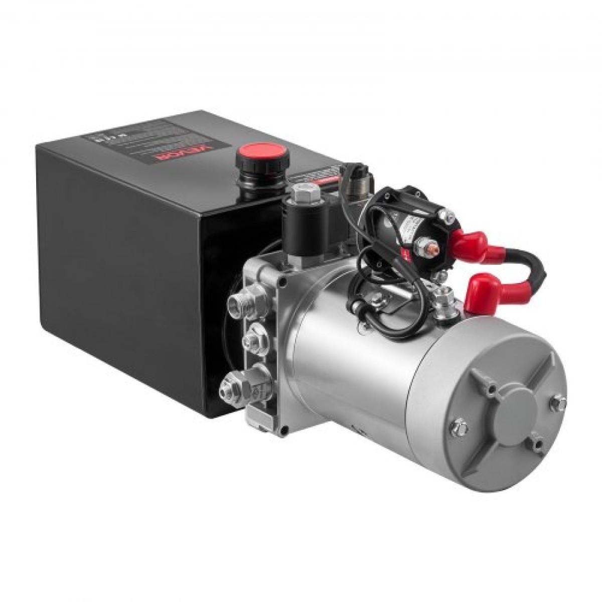 VEVOR 6 L Hydraulic Power Unit, Single Acting Dump Trailer Pump, 22 MPa Max Relief Pressure & 3,4 L/min Rate, DC 12V Hydraulic Pump with Metal Reservoir for Dump Trailer Car Lifting, Μαύρο