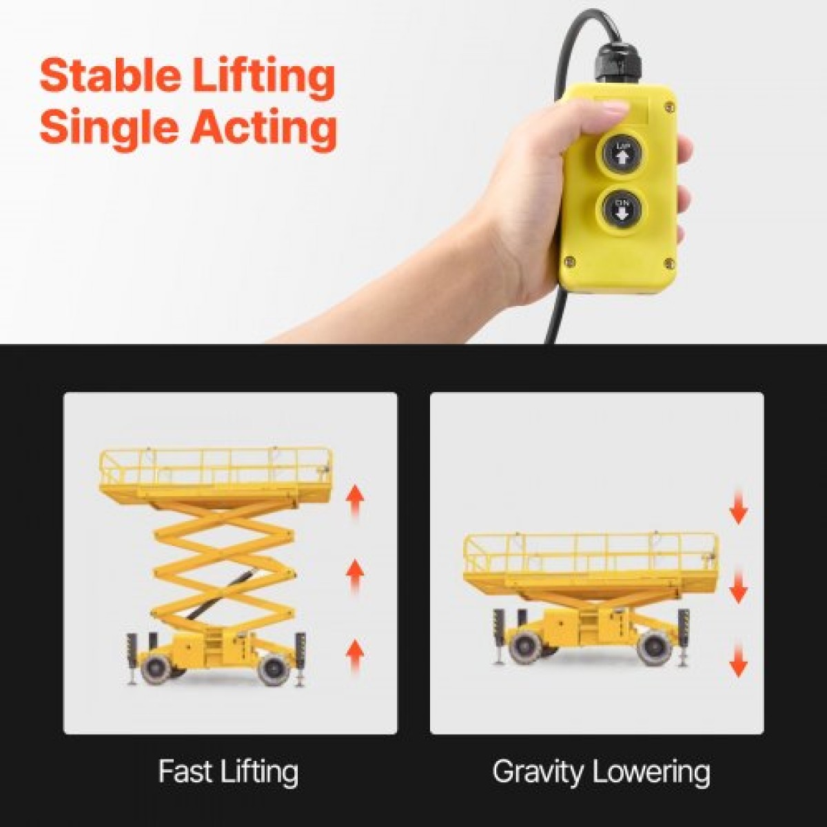 VEVOR 6 L Hydraulic Power Unit, Single Acting Dump Trailer Pump, 22 MPa Max Relief Pressure & 3,4 L/min Rate, DC 12V Hydraulic Pump with Metal Reservoir for Dump Trailer Car Lifting, Μαύρο