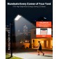VEVOR 8000W Solar Street Lights Outdoor, 450000LM, Επαγγελματικός Χώρος Στάθμευσης Φώτα Dusk to Dawn, LED Flood Security Lamp with Motion Sensor, IP67 Waterproof Outdoor Light, for Driveway Yard, 2 Pack