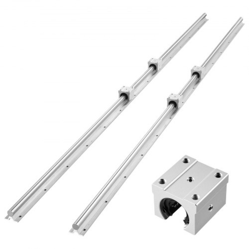 VEVOR Linear Rail Kit, SBR20, 2Pcs 2000 mm (78,74 ίντσες) Ράγες οδηγών γραμμικής κίνησης και μπλοκ ρουλεμάν 4 τμχ, Πλήρως υποστηριζόμενος άξονας, για κοπή, λείανση, φρέζα, μηχανήματα διάτρησης και άλλα