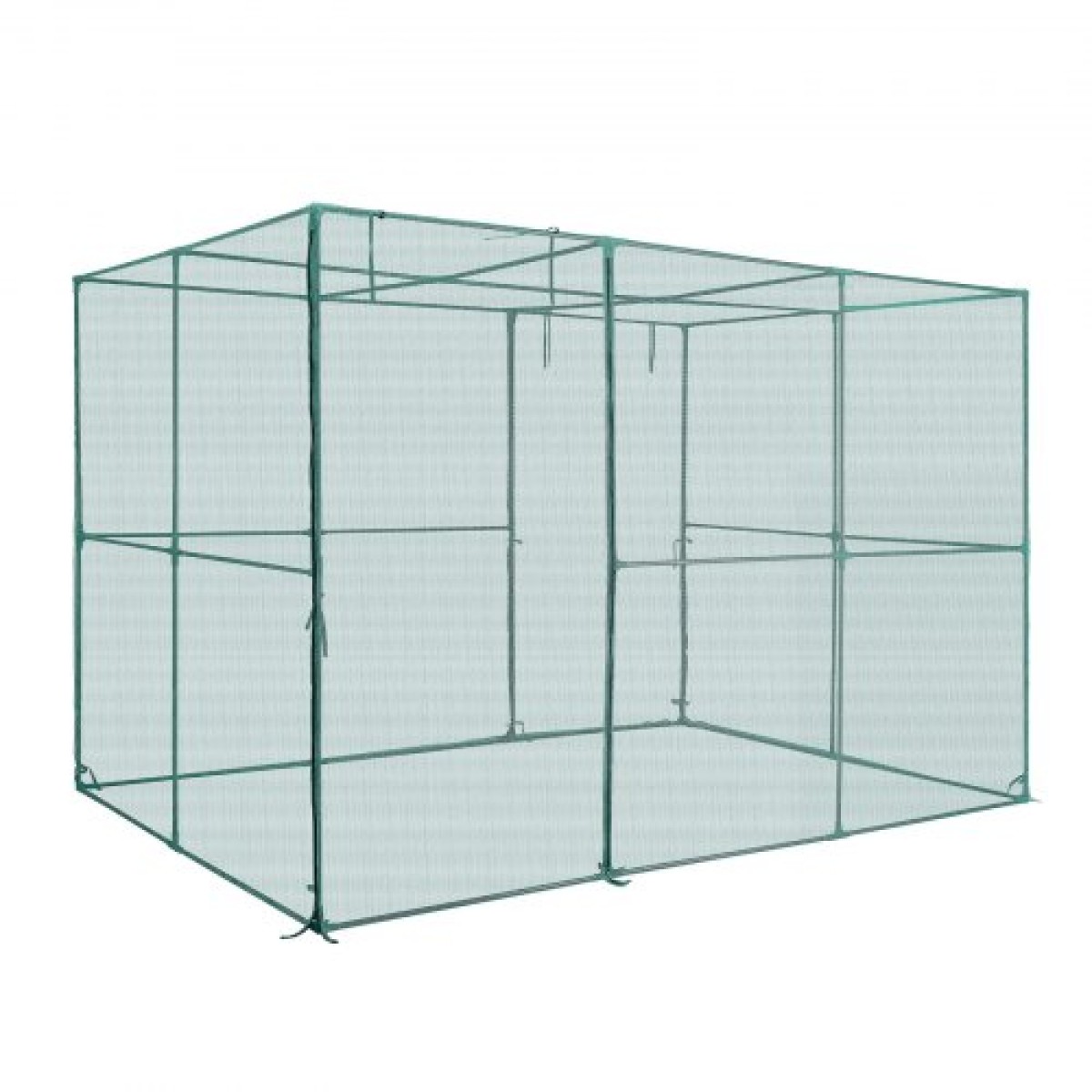 VEVOR Crop Cage, 2,9 x 1,94 x 1,94 m Σκηνή φυτοπροστασίας με πόρτα με φερμουάρ, ψηλό κλωβό καλλιέργειας ανθεκτικό στον άνεμο, εύκολο στην εγκατάσταση, υπαίθριο υπερυψωμένο κάλυμμα κρεβατιού, δίχτυ ντομάτας για γκαζόν βεράντας κήπου