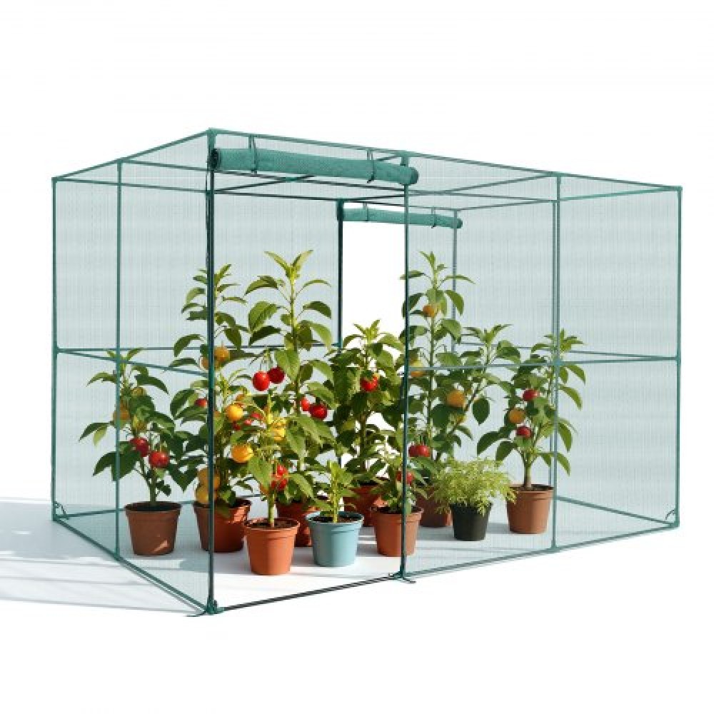 VEVOR Crop Cage, 2,9 x 1,94 x 1,94 m Σκηνή φυτοπροστασίας με πόρτα με φερμουάρ, ψηλό κλωβό καλλιέργειας ανθεκτικό στον άνεμο, εύκολο στην εγκατάσταση, υπαίθριο υπερυψωμένο κάλυμμα κρεβατιού, δίχτυ ντομάτας για γκαζόν βεράντας κήπου