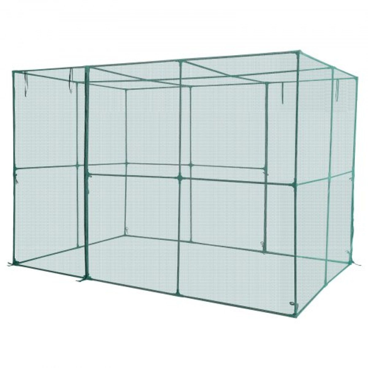 VEVOR Crop Cage, 2,9 x 1,94 x 1,94 m Σκηνή φυτοπροστασίας με πόρτα με φερμουάρ, ψηλό κλωβό καλλιέργειας ανθεκτικό στον άνεμο, εύκολο στην εγκατάσταση, υπαίθριο υπερυψωμένο κάλυμμα κρεβατιού, δίχτυ ντομάτας για γκαζόν βεράντας κήπου