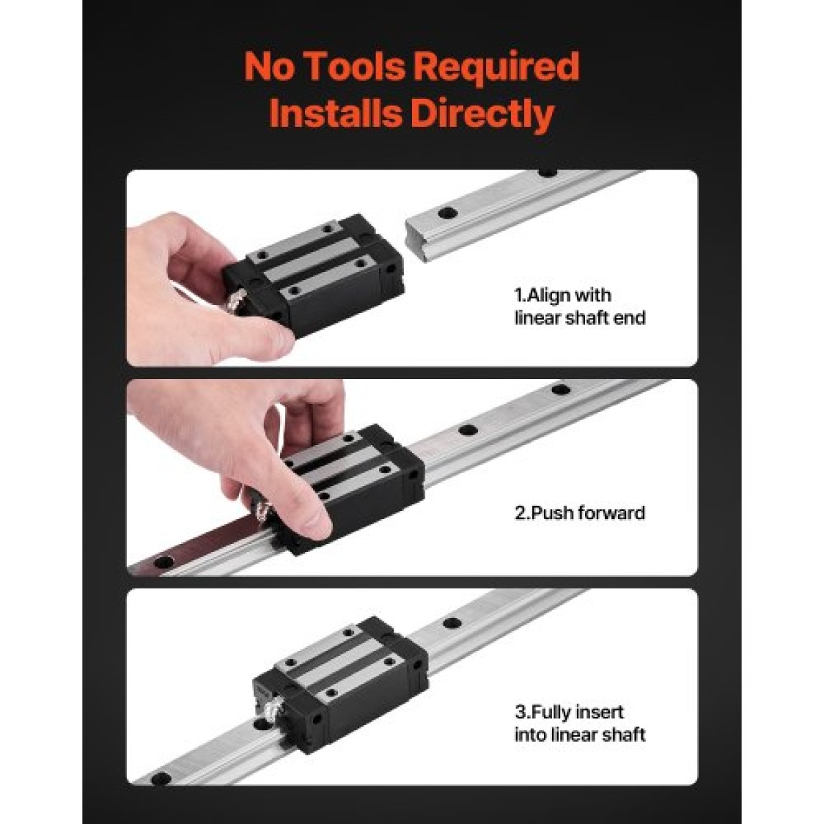 VEVOR Linear Rail Guide Kit, HGR20, 2Pcs 1000 mm (39,4 ιντσών) Γραμμικές ράγες κίνησης και 4 τεμ.
