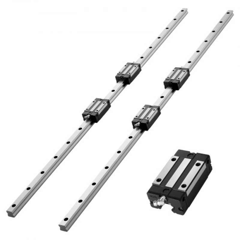 VEVOR Linear Rail Guide Kit, HGR20, 2Pcs 1000 mm (39,4 ιντσών) Γραμμικές ράγες κίνησης και 4 τεμ.