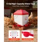 VEVOR 19L Automatic Chicken Waterter, 6 Ports Water, Automatic-Fill Water Cup, Automatic Gravity Waterer with Conveible Handled Sealed Lastic Ring, Αδιάβροχο υλικό PP, No Waste Design, για κοτόπουλο