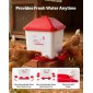VEVOR 19L Automatic Chicken Waterter, 6 Ports Water, Automatic-Fill Water Cup, Automatic Gravity Waterer with Conveible Handled Sealed Lastic Ring, Αδιάβροχο υλικό PP, No Waste Design, για κοτόπουλο