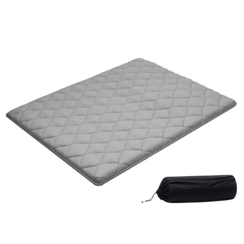 VEVOR Japanese Tatami Mat, Queen Size Πτυσσόμενο Γιαπωνέζικο Στρώμα Τατάμι, Στρώμα Futon με Αποθηκευτική Τσάντα & Στερέωμα, Πατάκι δαπέδου 9 στρώσεων για ύπνο, κοιτώνα, διαλογισμός, γιόγκα, 2032 x 1524 x 63,5 mm, γκρι