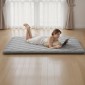 VEVOR Japanese Tatami Mat, Queen Size Πτυσσόμενο Γιαπωνέζικο Στρώμα Τατάμι, Στρώμα Futon με Αποθηκευτική Τσάντα & Στερέωμα, Πατάκι δαπέδου 9 στρώσεων για ύπνο, κοιτώνα, διαλογισμός, γιόγκα, 2032 x 1524 x 63,5 mm, γκρι