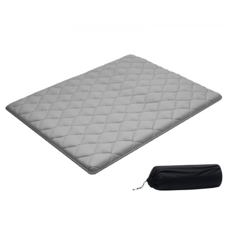 VEVOR Japanese Tatami Mat, Queen Size Πτυσσόμενο Γιαπωνέζικο Στρώμα Τατάμι, Στρώμα Futon με Αποθηκευτική Τσάντα & Στερέωμα, Πατάκι δαπέδου 9 στρώσεων για ύπνο, κοιτώνα, διαλογισμός, γιόγκα, 2032 x 1524 x 63,5 mm, γκρι
