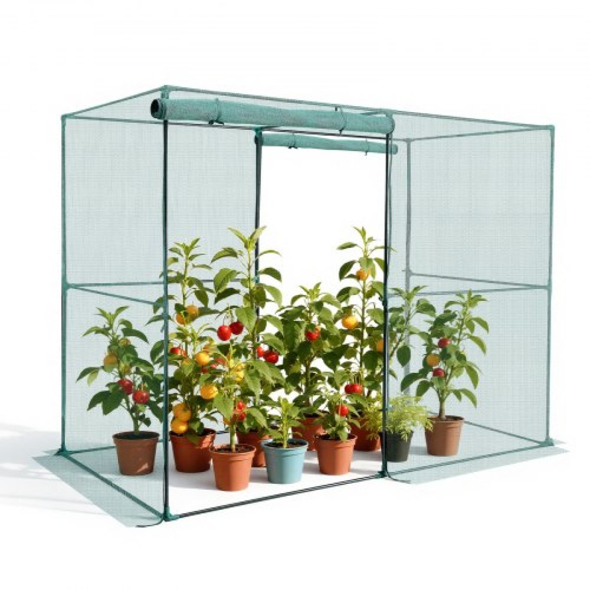 VEVOR Crop Cage, 2,39 x 1,2 x 1,8 m Σκηνή φυτοπροστασίας με πόρτα με φερμουάρ, ψηλό κλουβί καλλιέργειας ανθεκτικό στον άνεμο, εύκολο στην εγκατάσταση, υπαίθριο υπερυψωμένο κάλυμμα κρεβατιού, δίχτυ ντομάτας για γκαζόν βεράντας κήπου