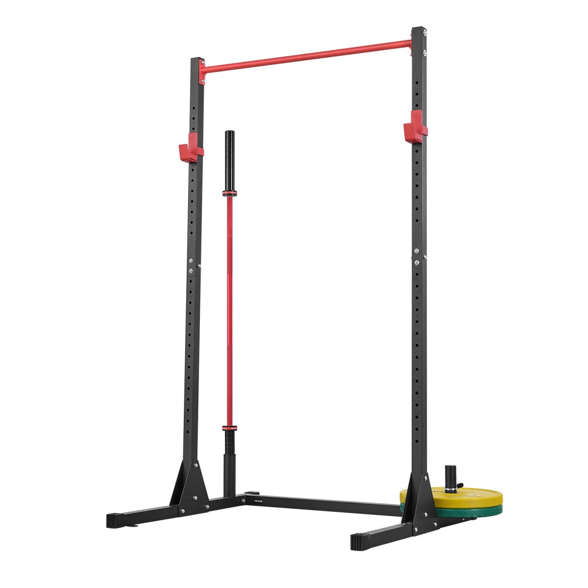VEVOR Power Cage Squat Rack, Πολυλειτουργικός Εξοπλισμός Τύπου Πάγκου Power Rack με ρυθμιζόμενους γάντζους J 28 επιπέδων, Γυμναστήριο γυμναστικής προπόνησης στο σπίτι για σκουότ με μπάρα, έλξη, άρση βαρών
