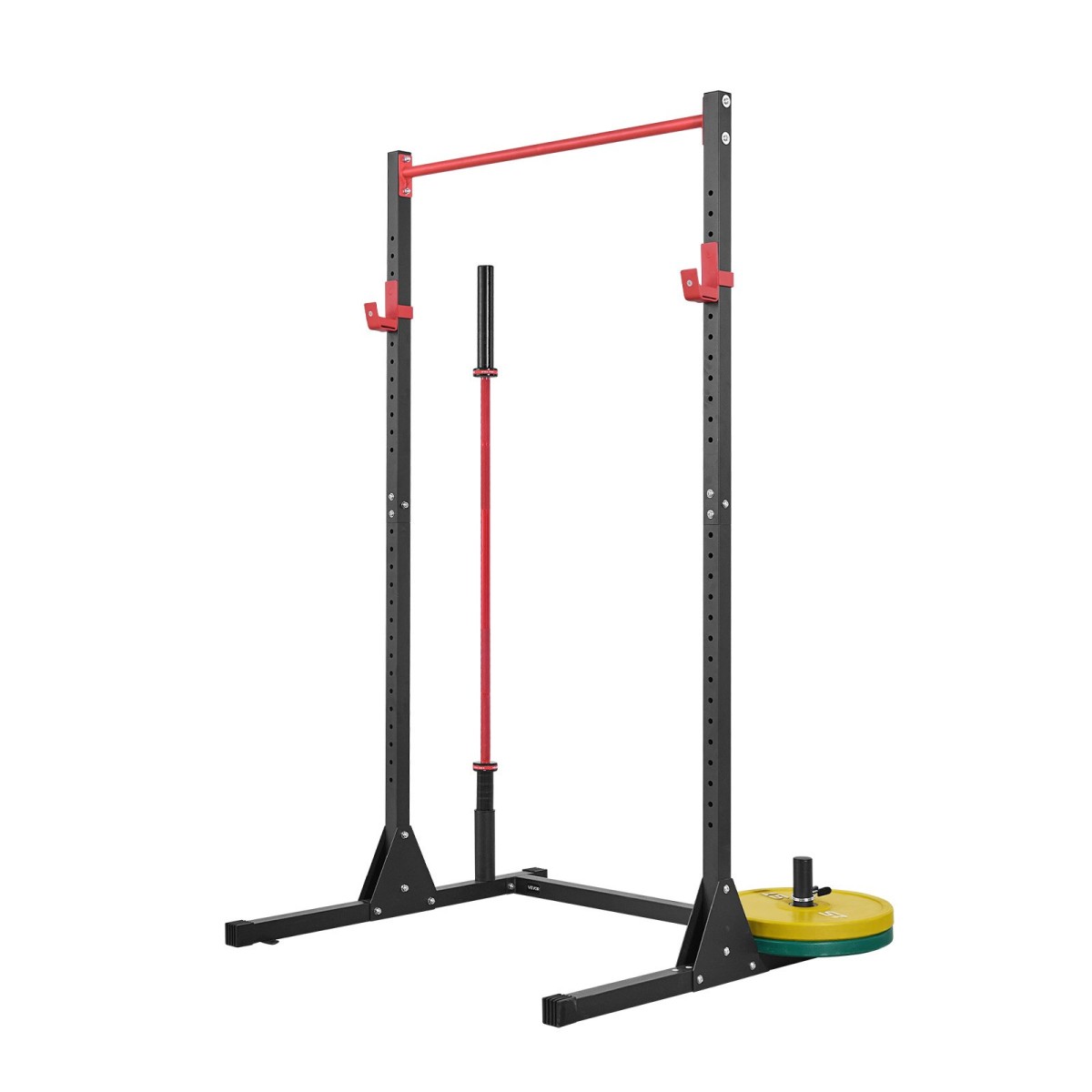 VEVOR Power Cage Squat Rack, Πολυλειτουργικός Εξοπλισμός Τύπου Πάγκου Power Rack με ρυθμιζόμενους γάντζους J 28 επιπέδων, Γυμναστήριο γυμναστικής προπόνησης στο σπίτι για σκουότ με μπάρα, έλξη, άρση βαρών
