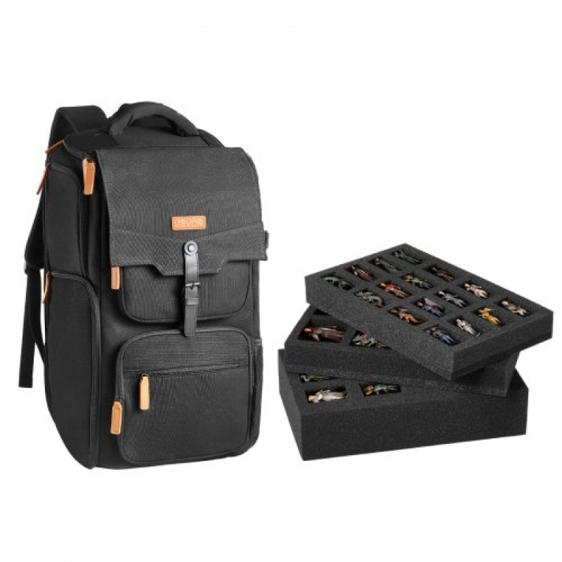 Τσάντα με φιγούρες μεταφοράς VEVOR Miniature Storage, Ταιριάζει σε 58 Mini Infantry, Miniature Bag Transport with Handle & ρυθμιζόμενο ιμάντα ώμου, 3 στρώσεις αφρού για μεγάλη χωρητικότητα αποθήκευσης (Δεν περιλαμβάνονται τα Mini)
