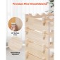 VEVOR 96 Bottle Stackable Modular Wine Rack, 8-Tered Bottle Wine Shop, Μασίφ ξύλινο πάτωμα ανεξάρτητο ράφι αποθήκευσης κρασιού για μπουκάλια Pinot Noir, Για κουζίνα, κελάρι και μπαρ, φυσικό