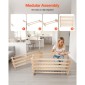 VEVOR 96 Bottle Stackable Modular Wine Rack, 8-Tered Bottle Wine Shop, Μασίφ ξύλινο πάτωμα ανεξάρτητο ράφι αποθήκευσης κρασιού για μπουκάλια Pinot Noir, Για κουζίνα, κελάρι και μπαρ, φυσικό