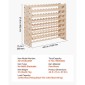 VEVOR 96 Bottle Stackable Modular Wine Rack, 8-Tered Bottle Wine Shop, Μασίφ ξύλινο πάτωμα ανεξάρτητο ράφι αποθήκευσης κρασιού για μπουκάλια Pinot Noir, Για κουζίνα, κελάρι και μπαρ, φυσικό