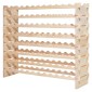 VEVOR 96 Bottle Stackable Modular Wine Rack, 8-Tered Bottle Wine Shop, Μασίφ ξύλινο πάτωμα ανεξάρτητο ράφι αποθήκευσης κρασιού για μπουκάλια Pinot Noir, Για κουζίνα, κελάρι και μπαρ, φυσικό