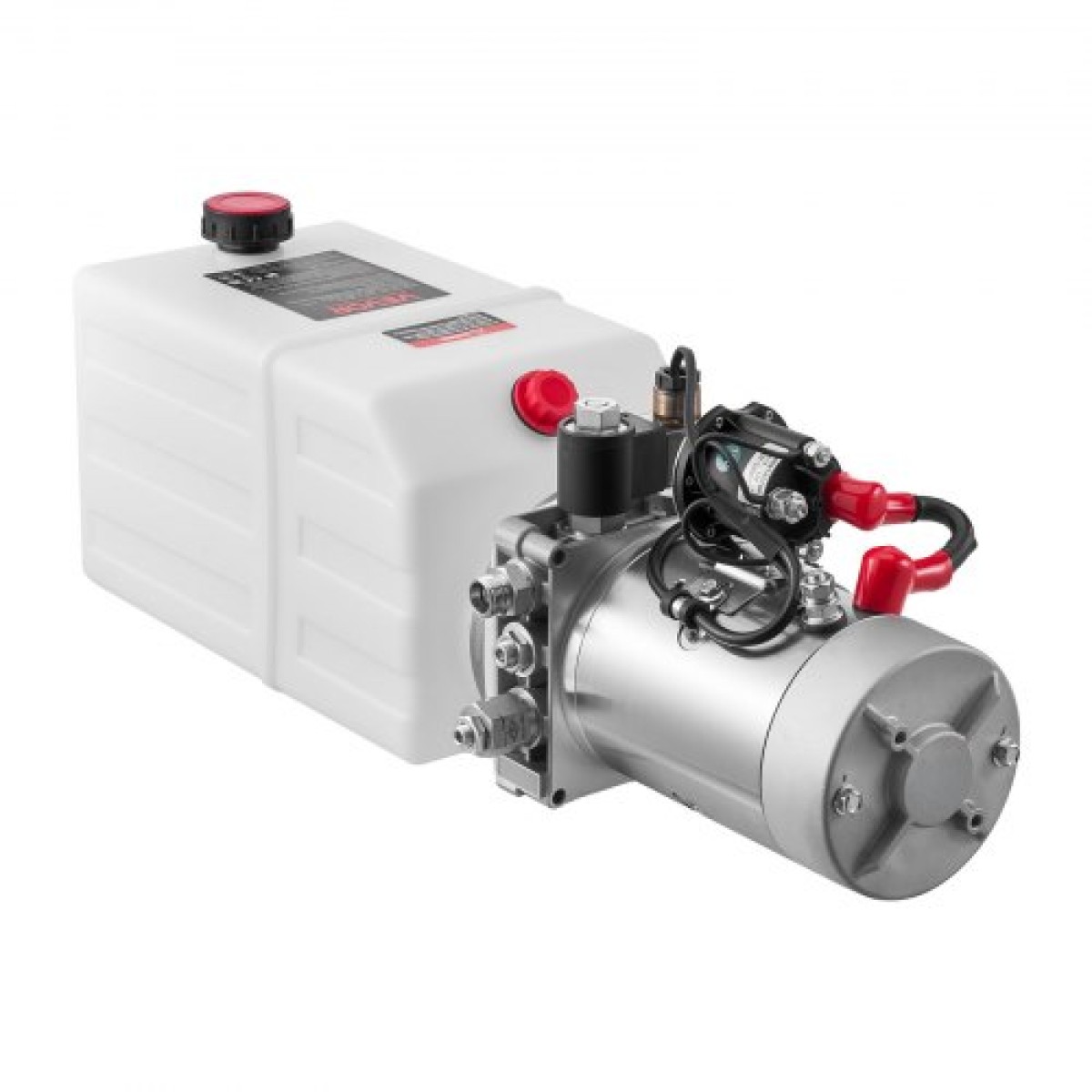 VEVOR 7 L Hydraulic Power Unit, Single Acting Dump Trailer Pump, 22 MPa Max Relief Pressure & 3,4 L/min Rate, DC 12V Hydraulic Pump with Metal Reservoir for Dump Trailer Car Lifting