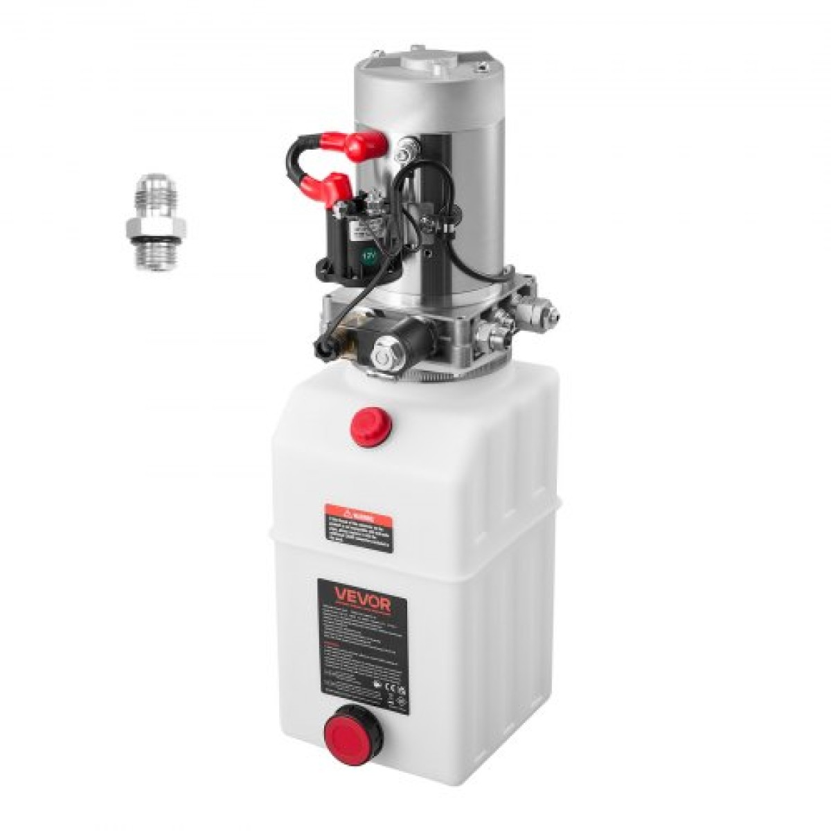 VEVOR 7 L Hydraulic Power Unit, Single Acting Dump Trailer Pump, 22 MPa Max Relief Pressure & 3,4 L/min Rate, DC 12V Hydraulic Pump with Metal Reservoir for Dump Trailer Car Lifting