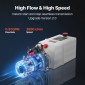 VEVOR 7 L Hydraulic Power Unit, Single Acting Dump Trailer Pump, 22 MPa Max Relief Pressure & 3,4 L/min Rate, DC 12V Hydraulic Pump with Metal Reservoir for Dump Trailer Car Lifting