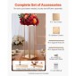 VEVOR Wedding Flower Stand, 10PCS 31,5 ιντσών Stand λουλουδιών, Floral Stand με μεταλλικό laminate, Κυλινδρικό κυβικό Floral ράφι για γάμο, πάρτι, γενέθλια, σπίτι, γαλλικά χρυσά stand