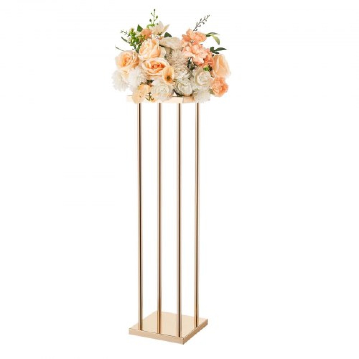 VEVOR Wedding Flower Stand, 10PCS 31,5 ιντσών Stand λουλουδιών, Floral Stand με μεταλλικό laminate, Κυλινδρικό κυβικό Floral ράφι για γάμο, πάρτι, γενέθλια, σπίτι, γαλλικά χρυσά stand