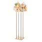 VEVOR Wedding Flower Stand, 10PCS 31,5 ιντσών Stand λουλουδιών, Floral Stand με μεταλλικό laminate, Κυλινδρικό κυβικό Floral ράφι για γάμο, πάρτι, γενέθλια, σπίτι, γαλλικά χρυσά stand