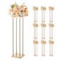 VEVOR Wedding Flower Stand, 10PCS 31,5 ιντσών Stand λουλουδιών, Floral Stand με μεταλλικό laminate, Κυλινδρικό κυβικό Floral ράφι για γάμο, πάρτι, γενέθλια, σπίτι, γαλλικά χρυσά stand
