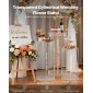 Βάση λουλουδιών VEVOR Wedding, 3 ΤΕΜ 60/75/90cm Στρογγυλή πλίνθο κυλίνδρου, Διαφανές βάθρο με διαφανές ακρυλικό καπάκι, κυλινδρικό βάθρο για γάμο, πάρτι, γενέθλια, διακόσμηση τέχνης