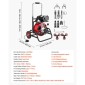 Μηχάνημα καθαρισμού αποχέτευσης VEVOR 30m x 12,7mm, Auto Feed Sewer Snake Auger, Φορητό μηχάνημα καθαρισμού αποχέτευσης με τροχούς αναρρίχησης, ρυθμιζόμενο τύμπανο, 8 κόφτες & ποδοδιακόπτης για σωλήνες 50mm έως 150mm