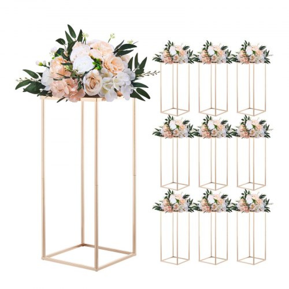 VEVOR Wedding Flower Stand, 10PCS 23,62 ιντσών Stand λουλουδιών, Floral stands με μεταλλικό laminate, ορθογώνια φλοράλ επίστρωση για γάμο, πάρτι, γενέθλια, σπίτι, γαλλικά χρυσά stand