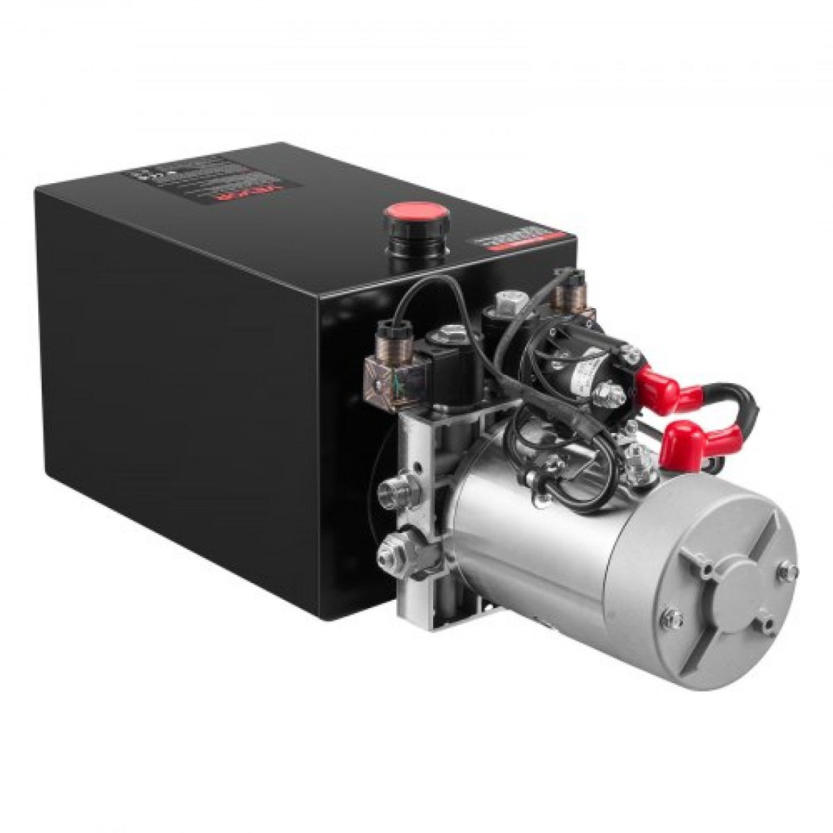 VEVOR 12 L Hydraulic Power Unit, Double Acting Dump Trailer Pump, 22 MPa Max Relief Pressure & 3,4 L/min Rate, DC 12V Hydraulic Pump with Metal Reservoir for Dump Trailer Car Lifting