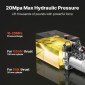 VEVOR 12 L Hydraulic Power Unit, Double Acting Dump Trailer Pump, 22 MPa Max Relief Pressure & 3,4 L/min Rate, DC 12V Hydraulic Pump with Metal Reservoir for Dump Trailer Car Lifting