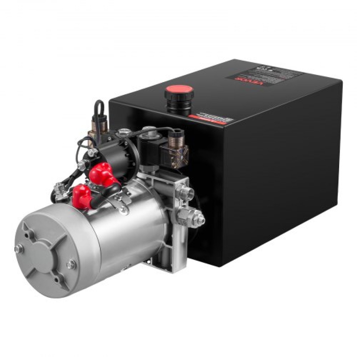 VEVOR 12 L Hydraulic Power Unit, Double Acting Dump Trailer Pump, 22 MPa Max Relief Pressure & 3,4 L/min Rate, DC 12V Hydraulic Pump with Metal Reservoir for Dump Trailer Car Lifting