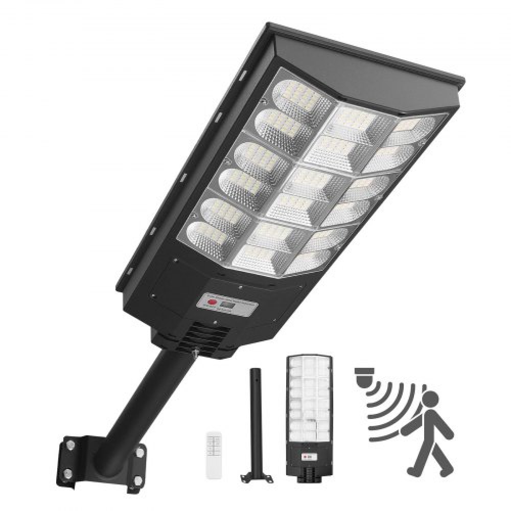 VEVOR 12000W Solar Street Light Outdoor, 900000LM, Επαγγελματικός Χώρος Στάθμευσης Light Dusk to Dawn, LED Flood Security Lamp με αισθητήρα κίνησης, IP65 αδιάβροχος ευρυγώνιος εξωτερικός φωτισμός, για Driveway Yard