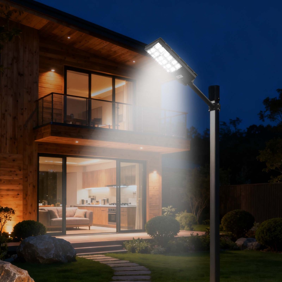 VEVOR 12000W Solar Street Light Outdoor, 900000LM, Επαγγελματικός Χώρος Στάθμευσης Light Dusk to Dawn, LED Flood Security Lamp με αισθητήρα κίνησης, IP65 αδιάβροχος ευρυγώνιος εξωτερικός φωτισμός, για Driveway Yard