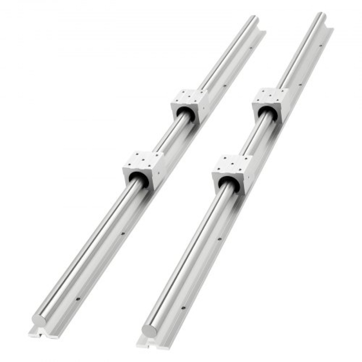 Σετ γραμμικής ράγας VEVOR, SBR25, 2 τεμ. 1200 mm (47,24 ίντσες) Ράγες οδηγών γραμμικής κίνησης και μπλοκ ρουλεμάν 4 τμχ, Πλήρως υποστηριζόμενος άξονας, για κοπή, λείανση, φρέζα, μηχανήματα διάτρησης και άλλα