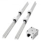 Σετ γραμμικής ράγας VEVOR, SBR25, 2 τεμ. 1200 mm (47,24 ίντσες) Ράγες οδηγών γραμμικής κίνησης και μπλοκ ρουλεμάν 4 τμχ, Πλήρως υποστηριζόμενος άξονας, για κοπή, λείανση, φρέζα, μηχανήματα διάτρησης και άλλα