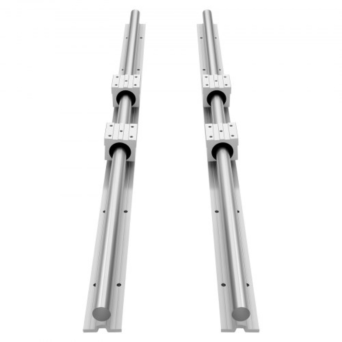 Σετ γραμμικής ράγας VEVOR, SBR25, 2 τεμ. 1200 mm (47,24 ίντσες) Ράγες οδηγών γραμμικής κίνησης και μπλοκ ρουλεμάν 4 τμχ, Πλήρως υποστηριζόμενος άξονας, για κοπή, λείανση, φρέζα, μηχανήματα διάτρησης και άλλα