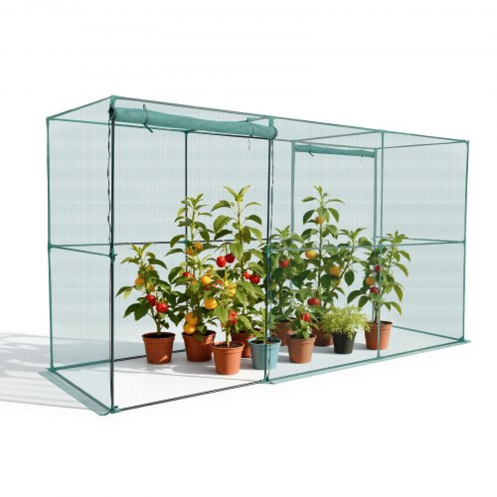 VEVOR Crop Cage, 3,56 x 1,2 x 1,94 m Σκηνή φυτοπροστασίας με πόρτα με φερμουάρ, ψηλό κλουβί καλλιέργειας ανθεκτικό στον άνεμο, εύκολο στην εγκατάσταση, υπαίθριο υπερυψωμένο κάλυμμα κρεβατιού, δίχτυ ντομάτας για γκαζόν βεράντας κήπου