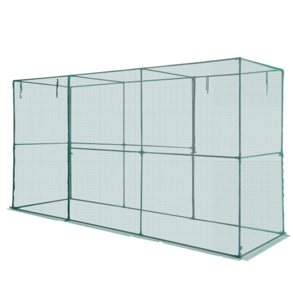VEVOR Crop Cage, 3,56 x 1,2 x 1,94 m Σκηνή φυτοπροστασίας με πόρτα με φερμουάρ, ψηλό κλουβί καλλιέργειας ανθεκτικό στον άνεμο, εύκολο στην εγκατάσταση, υπαίθριο υπερυψωμένο κάλυμμα κρεβατιού, δίχτυ ντομάτας για γκαζόν βεράντας κήπου