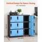 Μεταλλικό ντουλάπι VEVOR 9 Doors, Ατσάλινο ντουλάπι αποθήκευσης που κλειδώνει, χωρητικότητα φόρτωσης 66 lbs, 2 κλειδιά για κάθε πόρτα, ντουλάπια εργαζομένων 3 επιπέδων για γραφείο, σχολείο, γυμναστήριο, εύκολη συναρμολόγηση, 90 x 45 x 94 cm, μαύρο