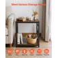 VEVOR End Table, Πλαϊνό Τραπέζι 2 επιπέδων με ανοιχτά ράφια αποθήκευσης, Κομοδίνο μοντέρνο κομοδίνο με μεταλλικό σκελετό X-Design, Ξύλινος καναπές σαλονάκι, υπνοδωμάτιο, γραφείο, κοιτώνας, καφέ