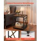 VEVOR End Table, Πλαϊνό Τραπέζι 2 επιπέδων με ανοιχτά ράφια αποθήκευσης, Κομοδίνο μοντέρνο κομοδίνο με μεταλλικό σκελετό X-Design, Ξύλινος καναπές σαλονάκι, υπνοδωμάτιο, γραφείο, κοιτώνας, καφέ