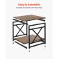VEVOR End Table, Πλαϊνό Τραπέζι 2 επιπέδων με ανοιχτά ράφια αποθήκευσης, Κομοδίνο μοντέρνο κομοδίνο με μεταλλικό σκελετό X-Design, Ξύλινος καναπές σαλονάκι, υπνοδωμάτιο, γραφείο, κοιτώνας, καφέ