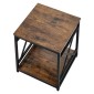 VEVOR End Table, Πλαϊνό Τραπέζι 2 επιπέδων με ανοιχτά ράφια αποθήκευσης, Κομοδίνο μοντέρνο κομοδίνο με μεταλλικό σκελετό X-Design, Ξύλινος καναπές σαλονάκι, υπνοδωμάτιο, γραφείο, κοιτώνας, καφέ