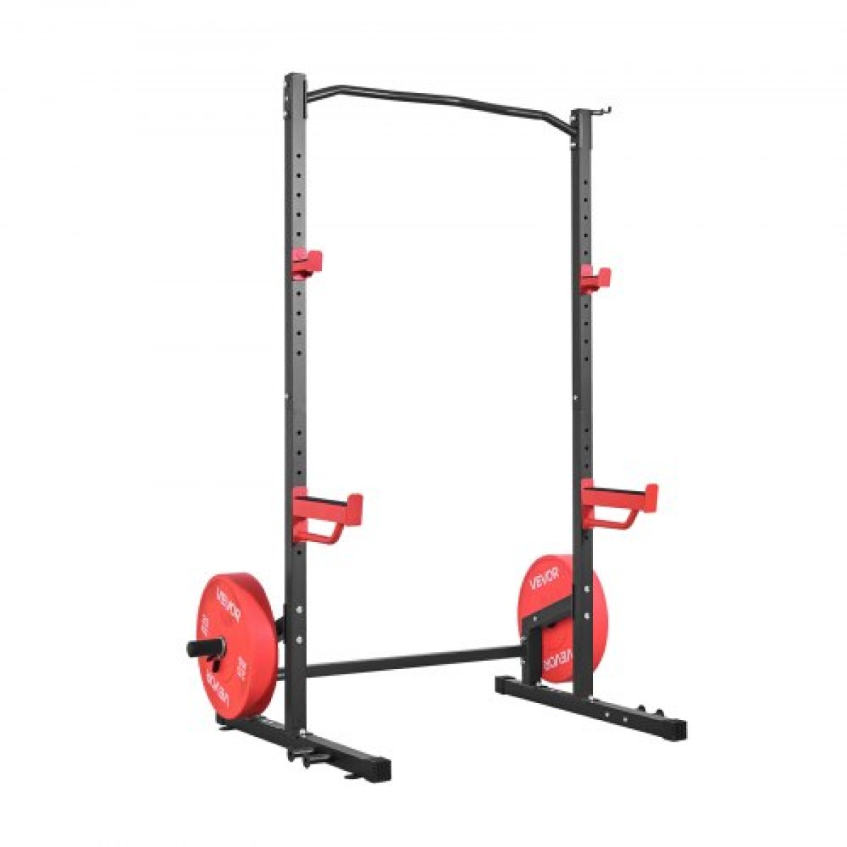 VEVOR Power Cage Squat Rack, Πολυλειτουργικό Power Rack Γυμναστήριο για το σπίτι, Εξοπλισμός προπόνησης δύναμης με 4 μανταλάκια, ρυθμιζόμενοι γάντζοι J και ράβδοι ασφαλείας για πάγκο τύπου Barbell Squat Pull-Up